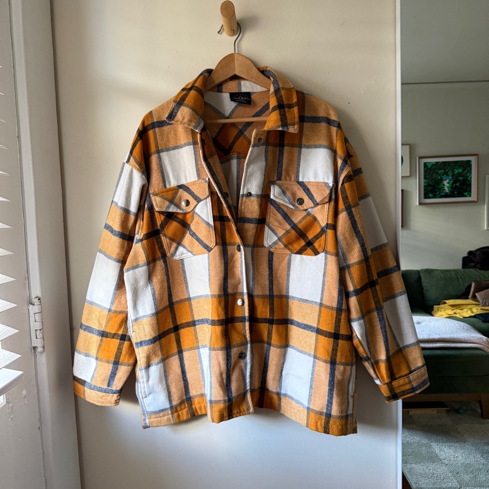 Plaid Flannel Shacket — Button-Up Jacket
